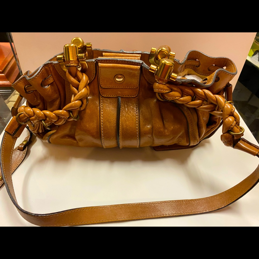Chloe Authentic tan leather long strap bag…NWT